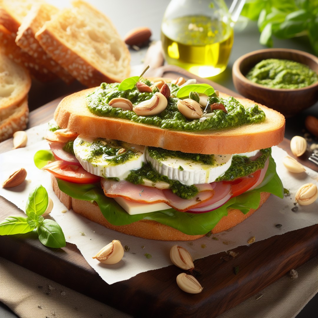 Pesto ve Mozzarella Sandviç