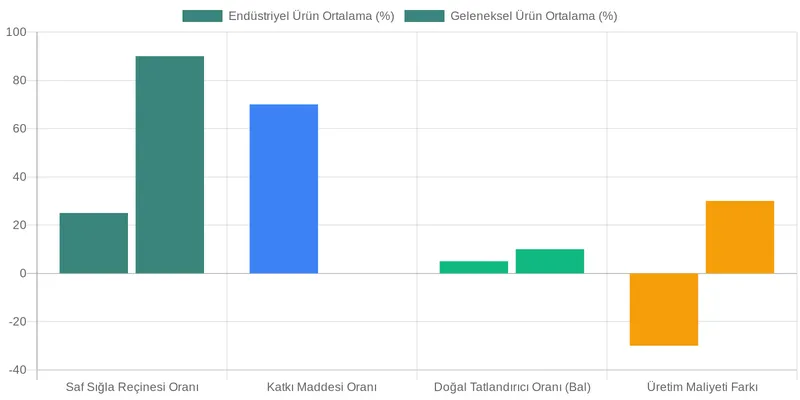 Sağlık Üzerine Etkileri: Hangisi Daha Faydalı ve Güvenilir? comparison chart — Endüstriyel Sığla Macunları ile Ev Yapımı Arasındaki Farklar Nelerdir?