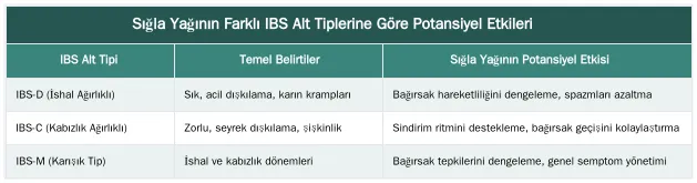 Sığla Yağının Farklı IBS Alt Tiplerine Göre Potansiyel Etkileri — Huzursuz Bağırsak Sendromu (IBS) Belirtilerini Hafifletmek İçin Sığla Yağı