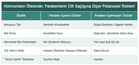 Hormonların Ötesinde: Parabenlerin Cilt Sağlığına Diğer Potansiyel Riskleri — Parabenin Cilde Uzun Vadeli Zararları ve Doğal Alternatifler Nelerdir?