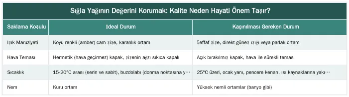 Sığla Yağının Değerini Korumak: Kalite Neden Hayati Önem Taşır? — Işık, Hava ve Sıcaklığın Sığla Yağının Kalitesine Etkisi